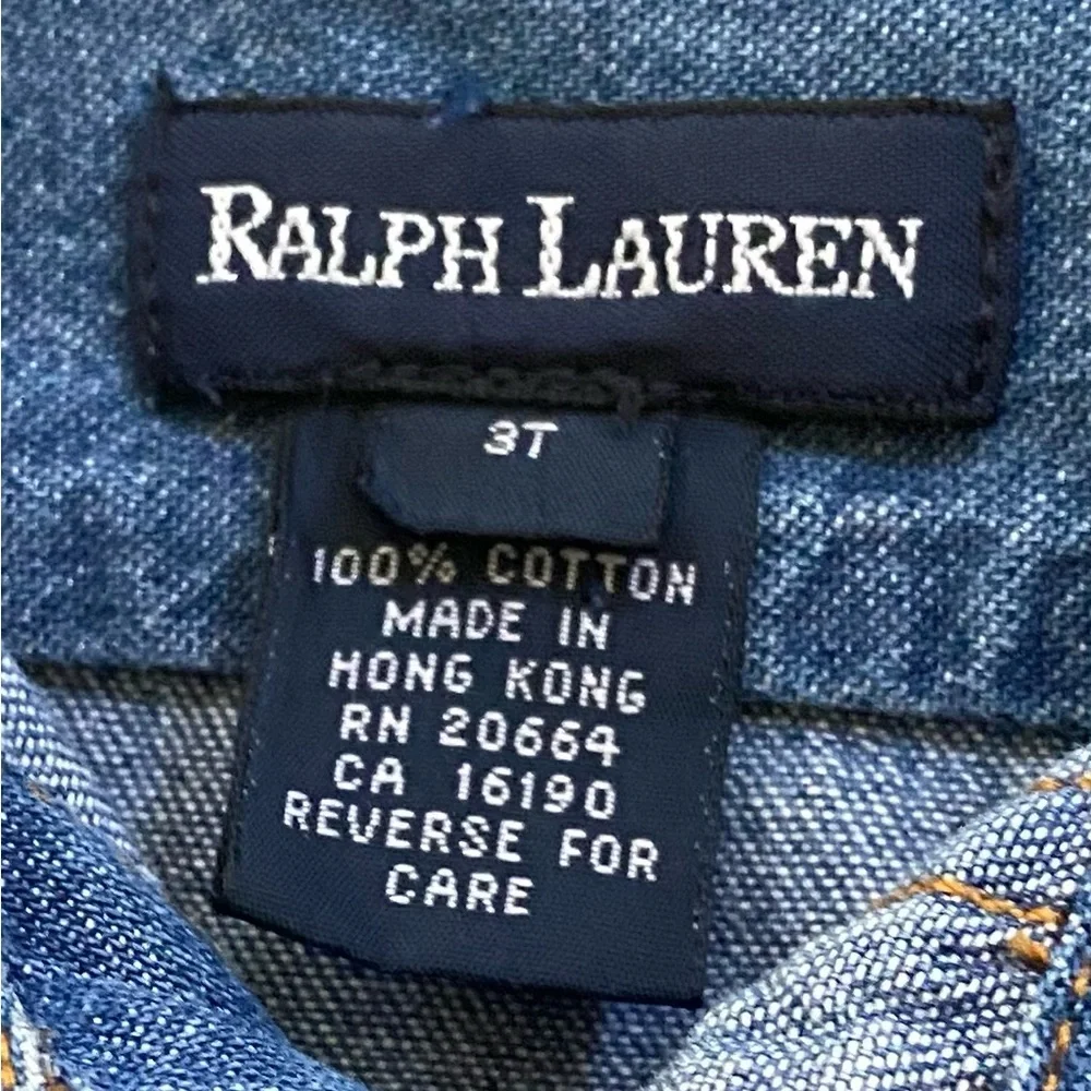 Vintage Ralph Lauren Polo Jeans Co Unisex Sz 3T‎ Denim Long Sleeve Button Down